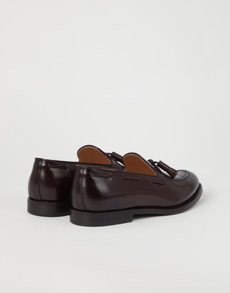 Brunello Cucinelli Aged calfskin loafers with tassels outlook