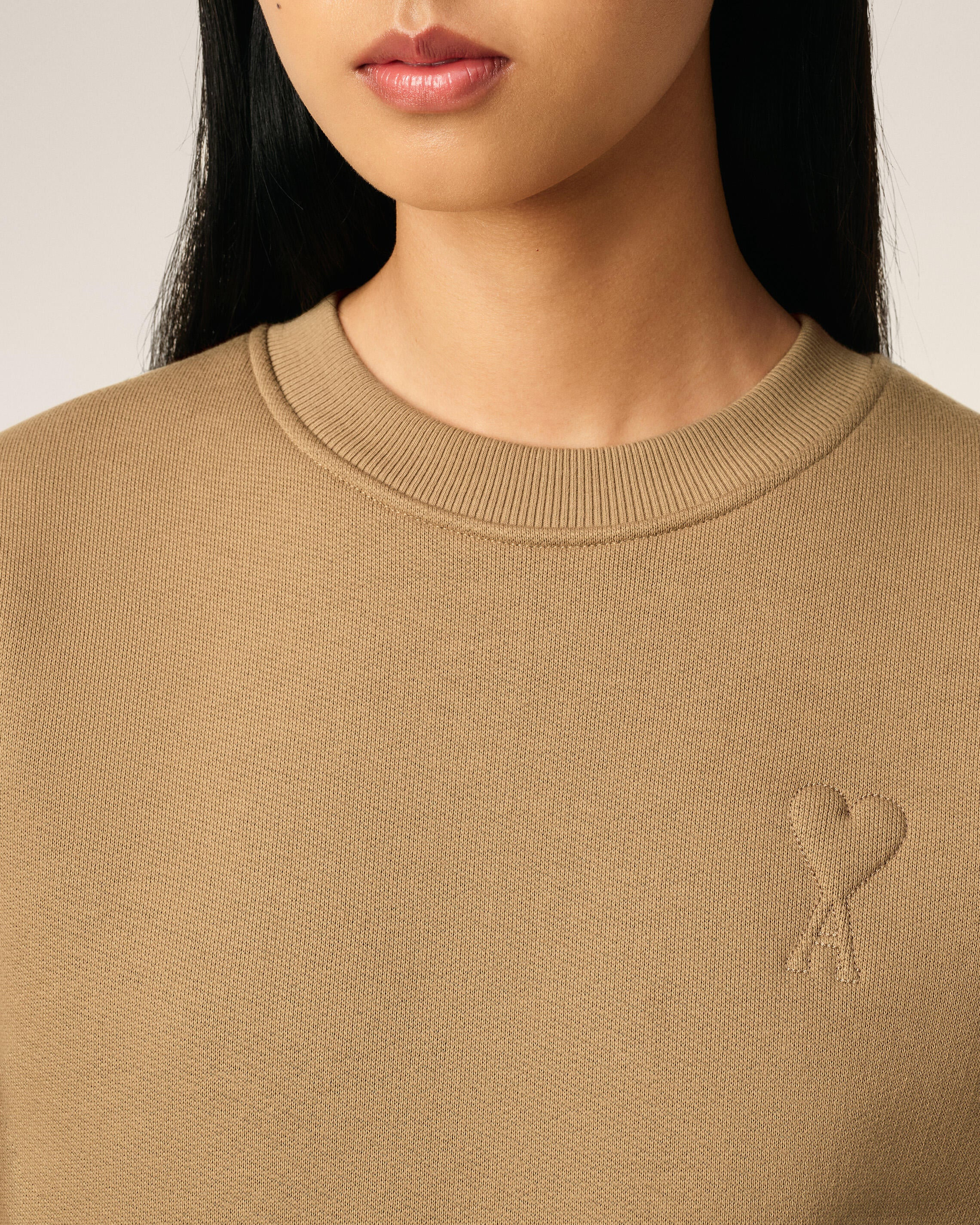 BROWN COTTON AMI DE COEUR SWEATSHIRT - 4