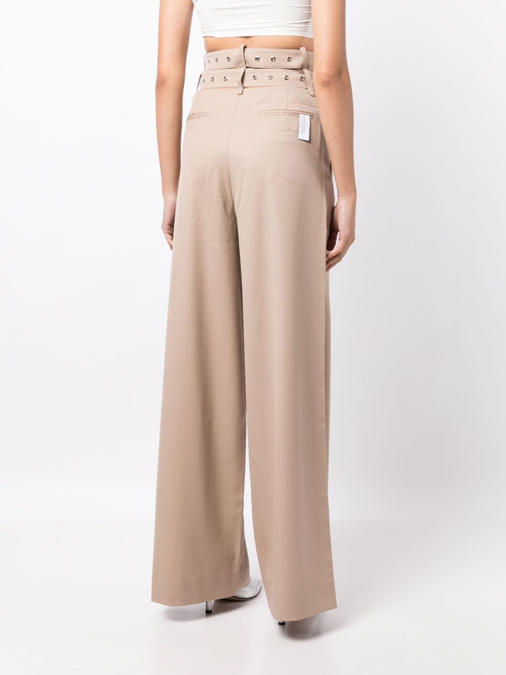 belted wide-leg trousers - 4