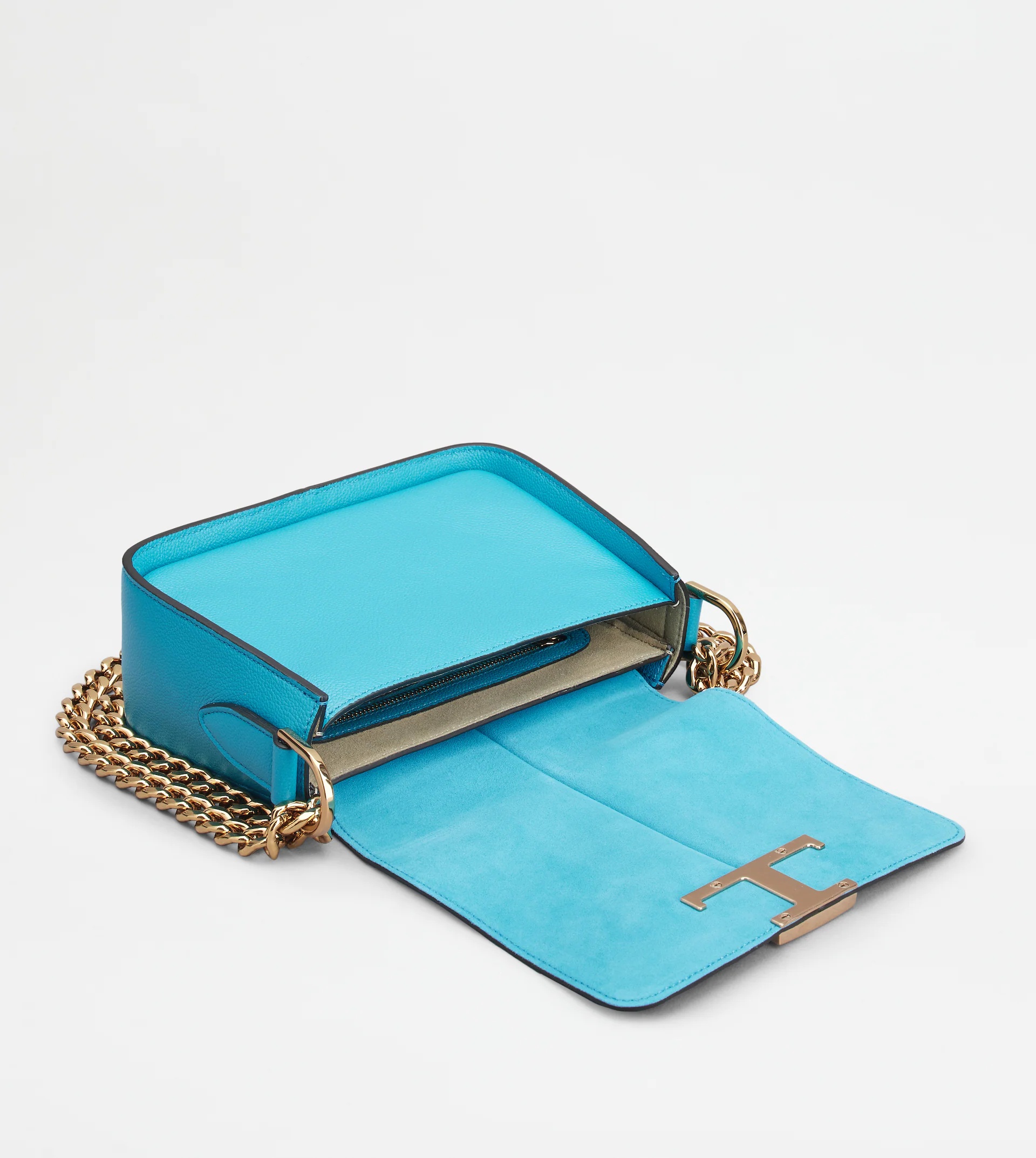 TIMELESS CROSSBODY BAG IN LEATHER MINI - LIGHT BLUE - 5