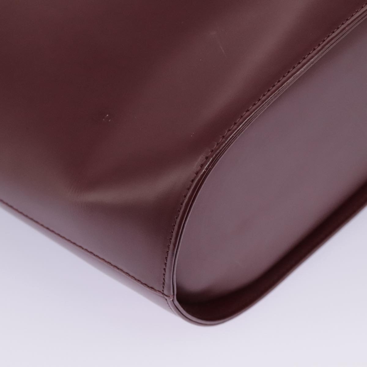 Burberry Shoulder Bag Leather Bordeaux Silver - 10