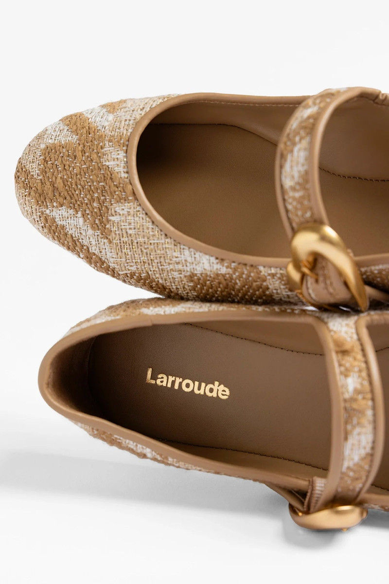 Verona Ballet Flat Latte Printed Fabric 4