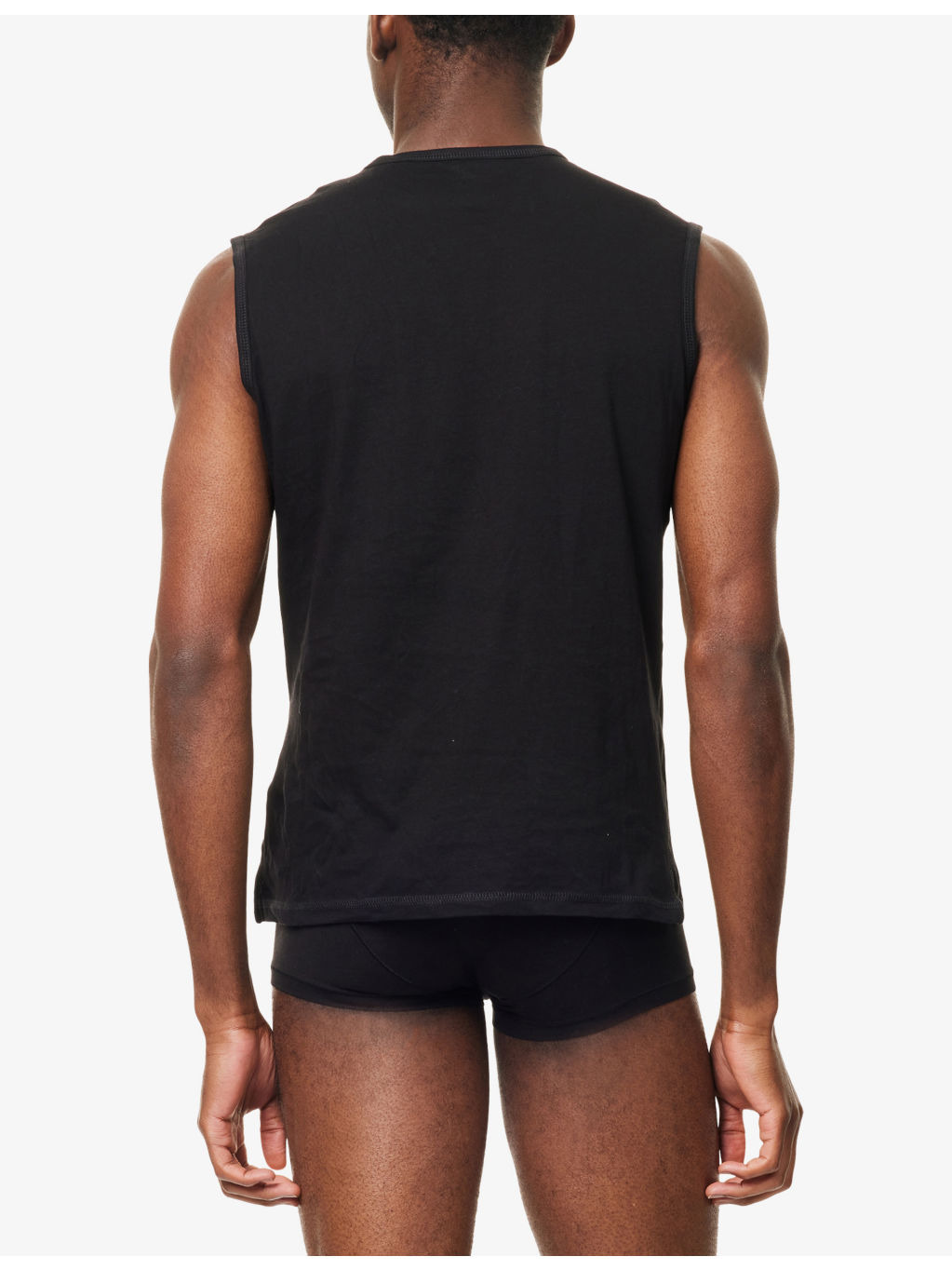 Crewneck Pack of Two Cotton-Jersey Vests - 3
