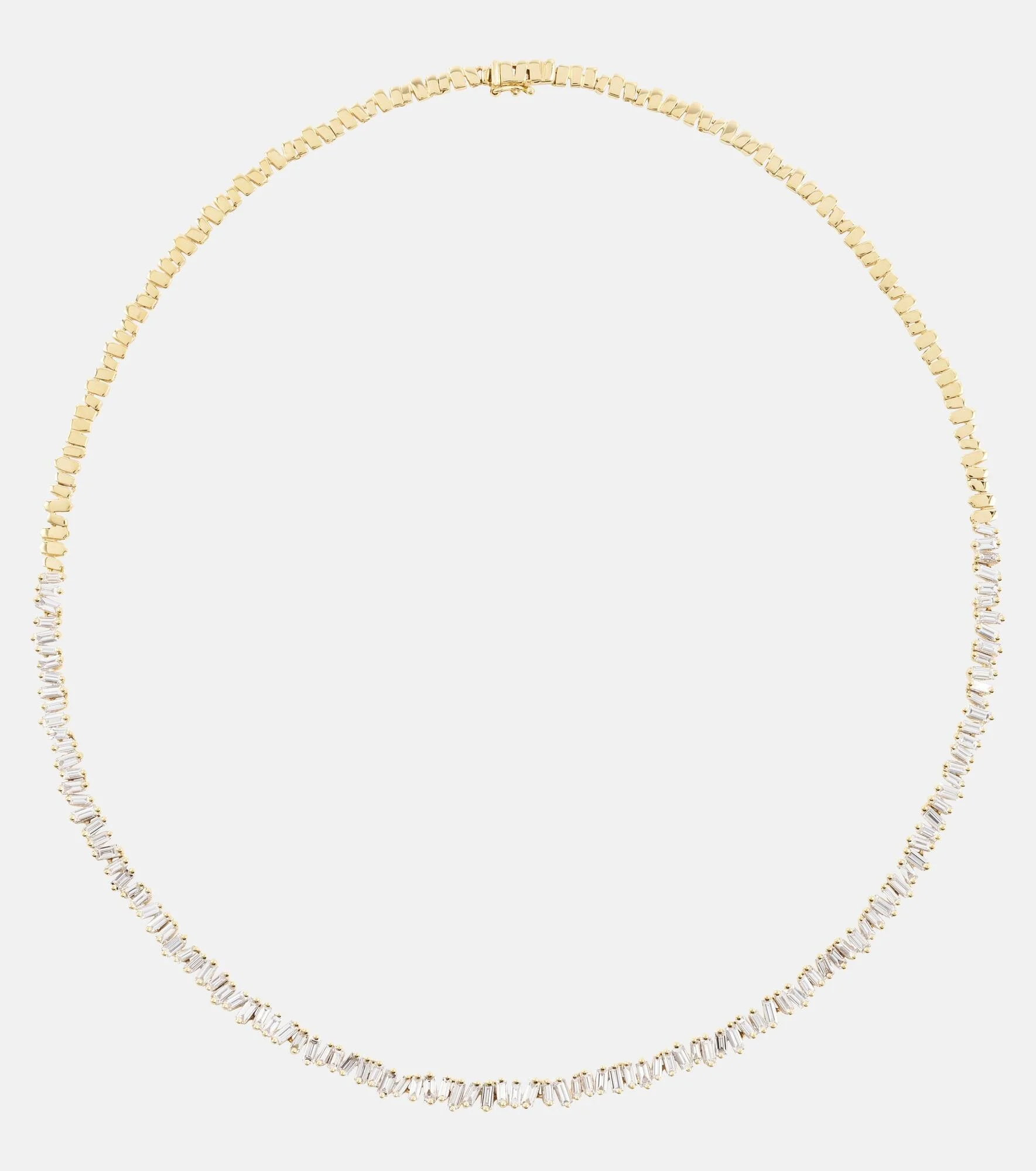 18kt gold tennis necklace with diamonds - 1
