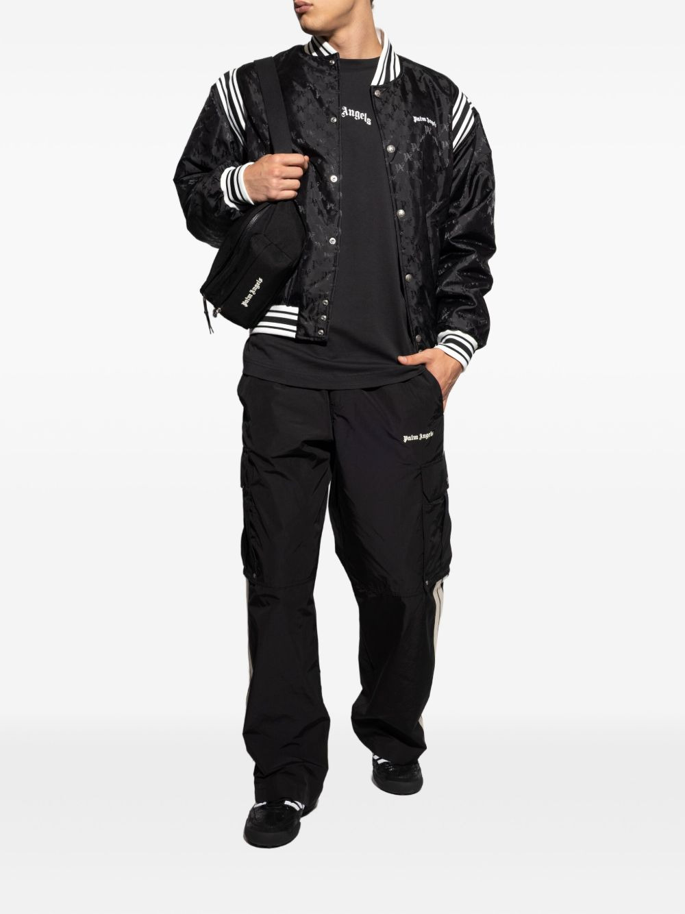 logo-pattern bomber jacket - 2