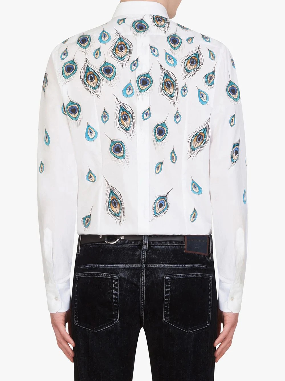 Peacock-print long-sleeve shirt - 4