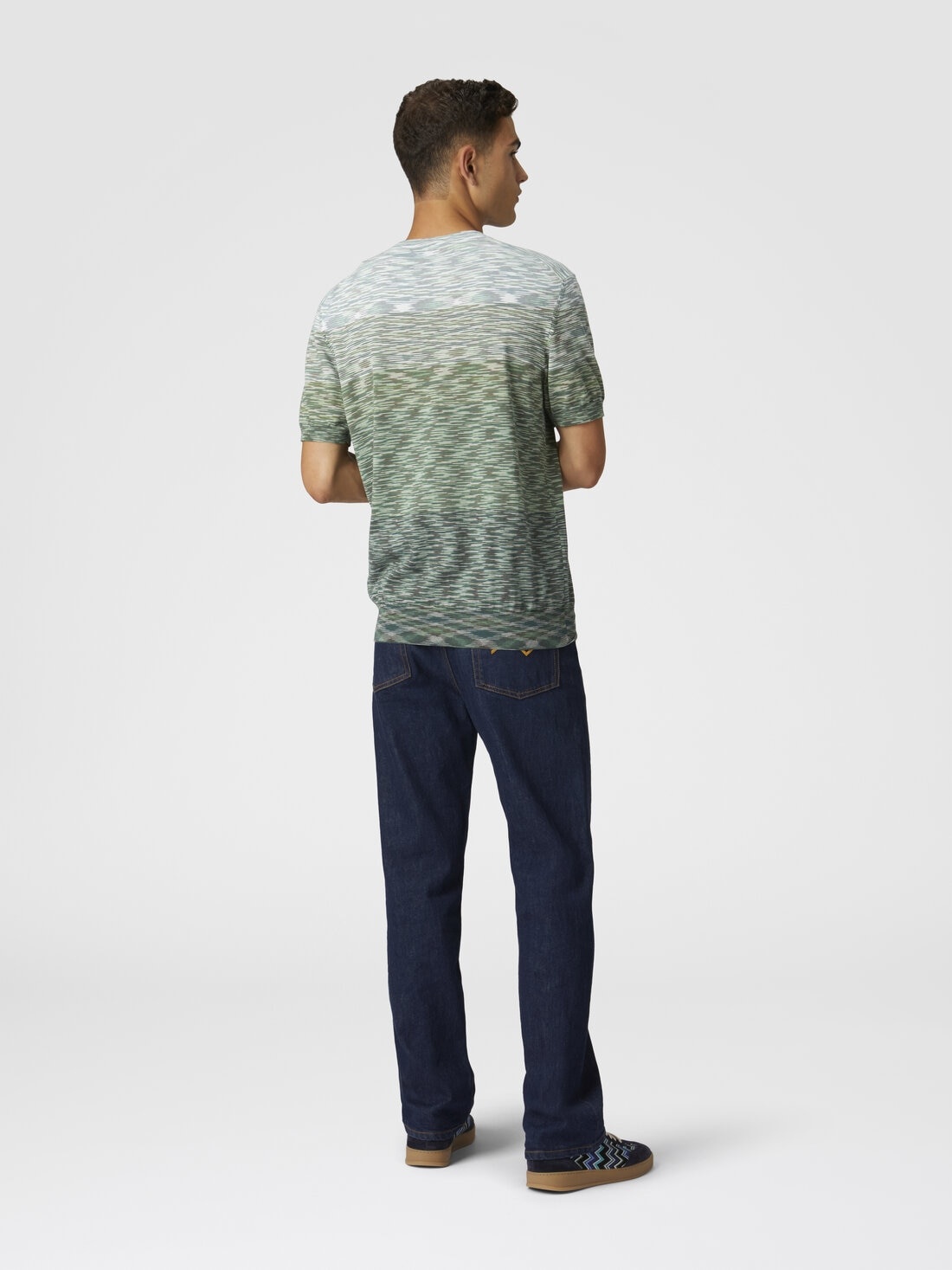 Crewneck T-shirt in dégradé slub cotton - 3
