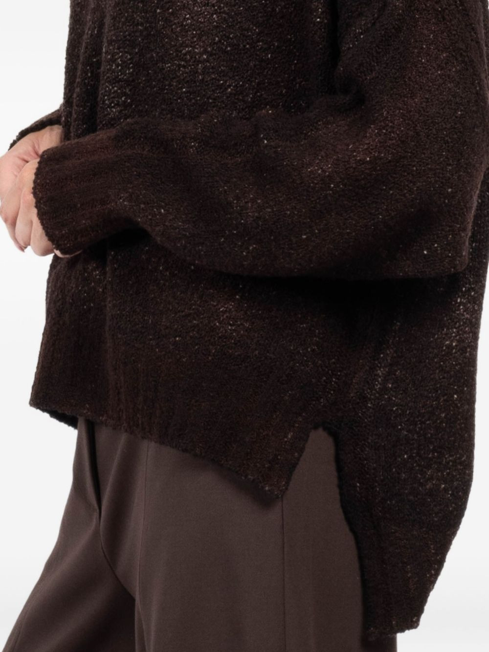 metallic mock-neck sweater - 4