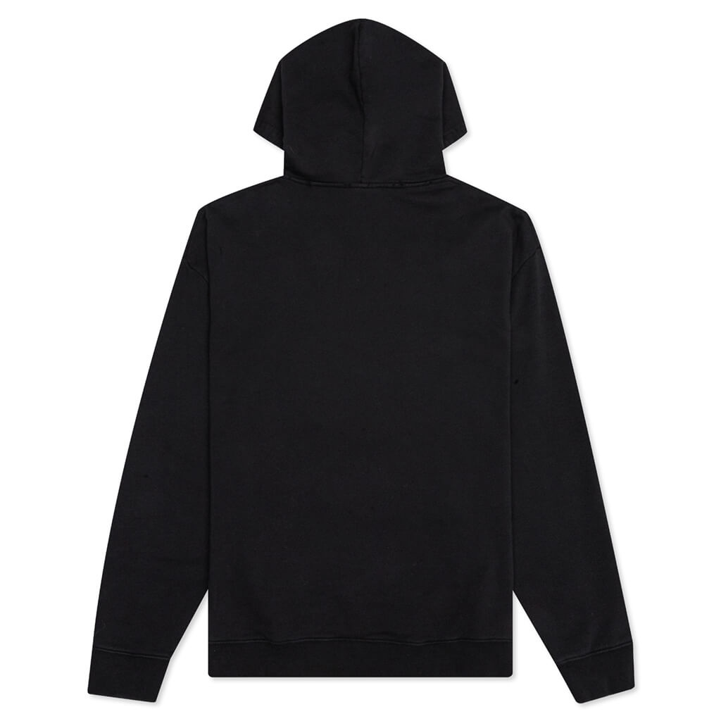RAF SIMONS X SMILEY PRINT DESTROY WASHED REGULAR FIT HOODIE - BLACK - 2