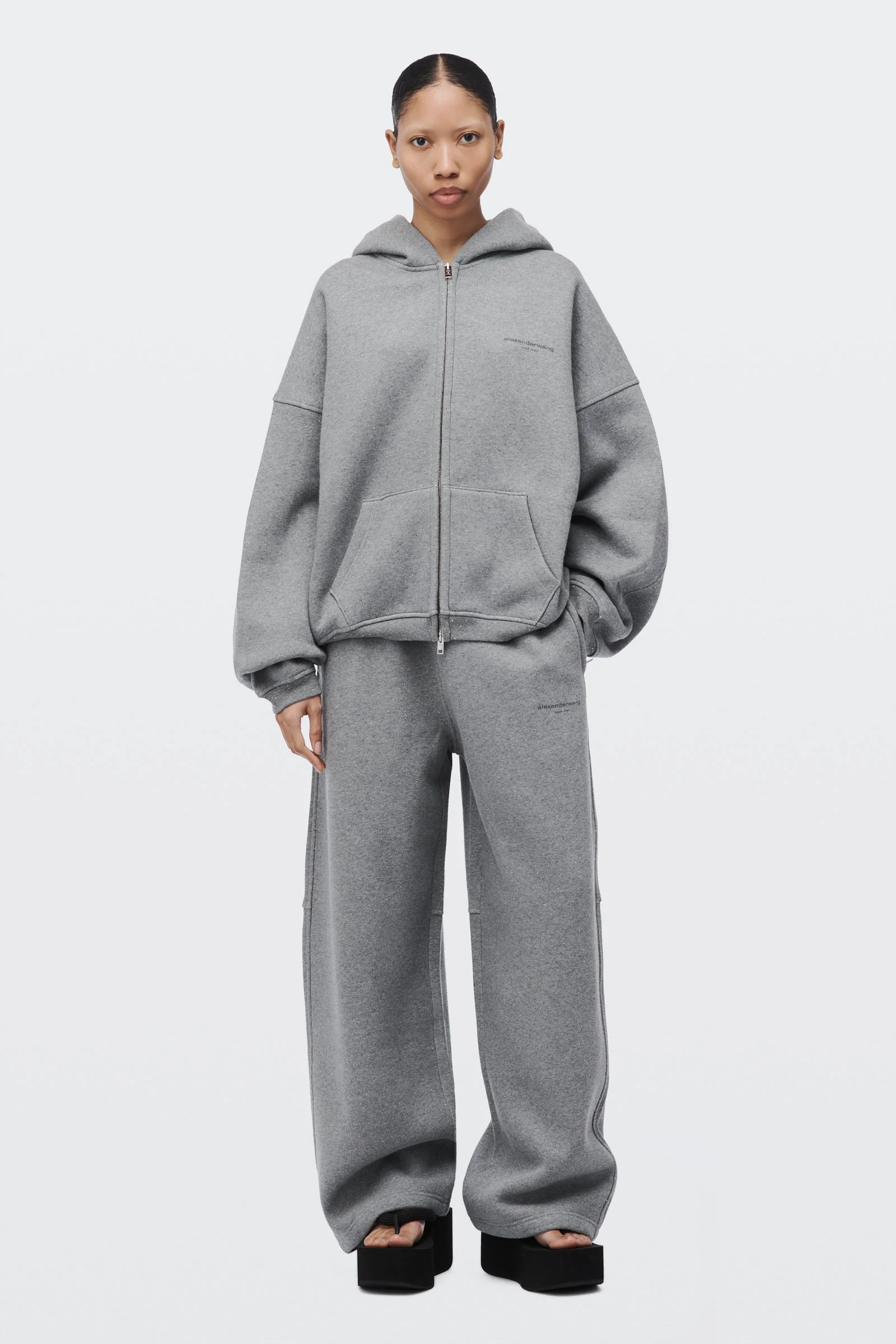 crystal hotfix mid-rise sweatpant - 1