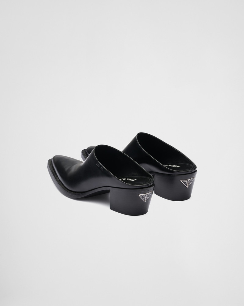 Prada Brushed leather mules outlook