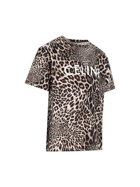 Celine Men "Leopard Logo" T-Shirt - 2