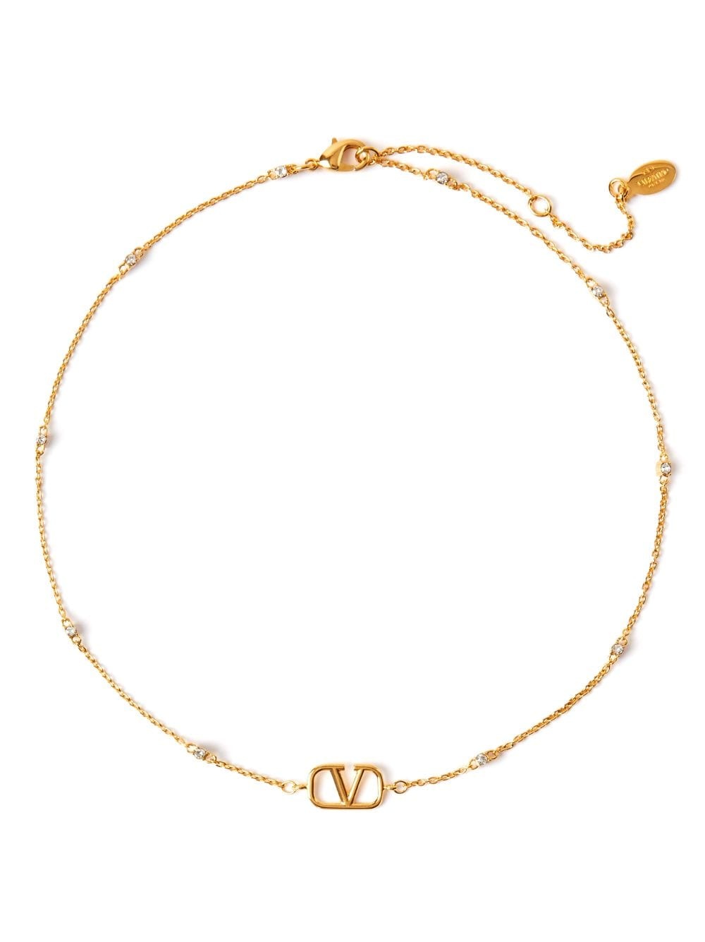 VLogo Signature crystal-embellishment necklace - 1