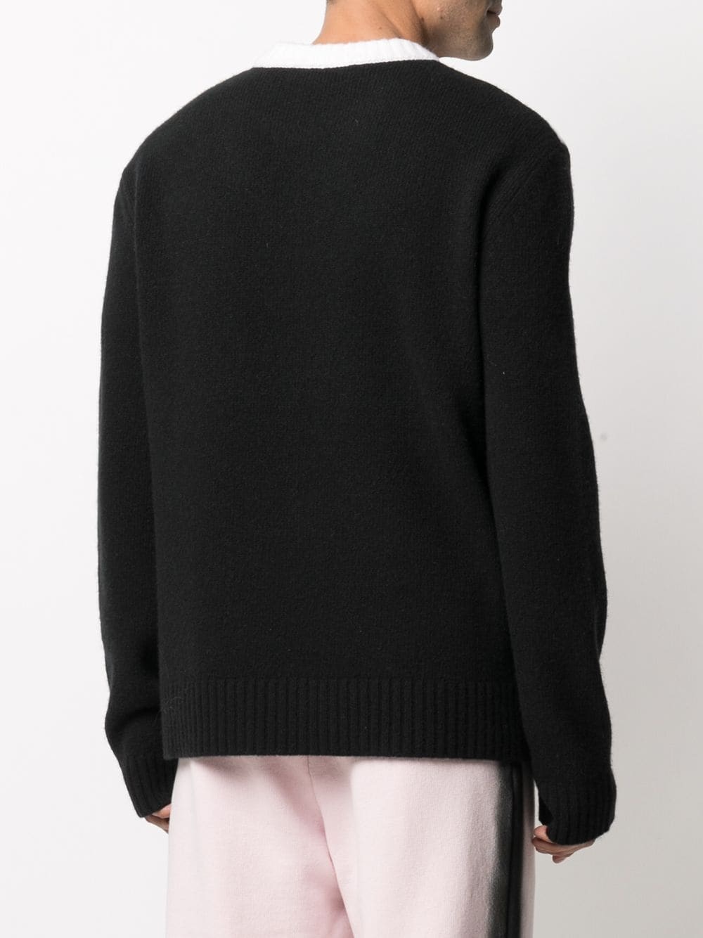 logo knitted two-tone jumper - 4