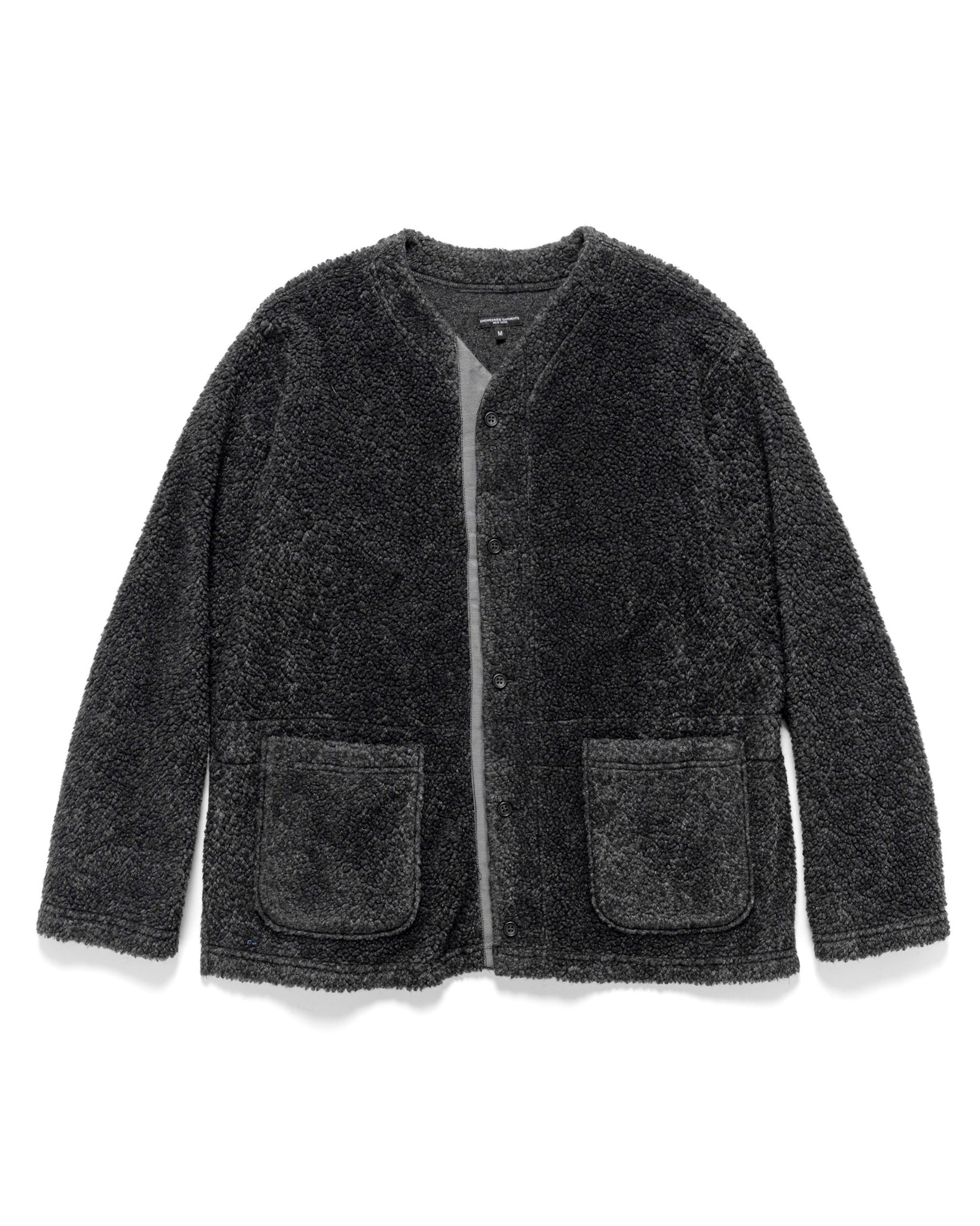 SHAGGY WOOL KNIT CARDIGAN CHARCOAL - 1