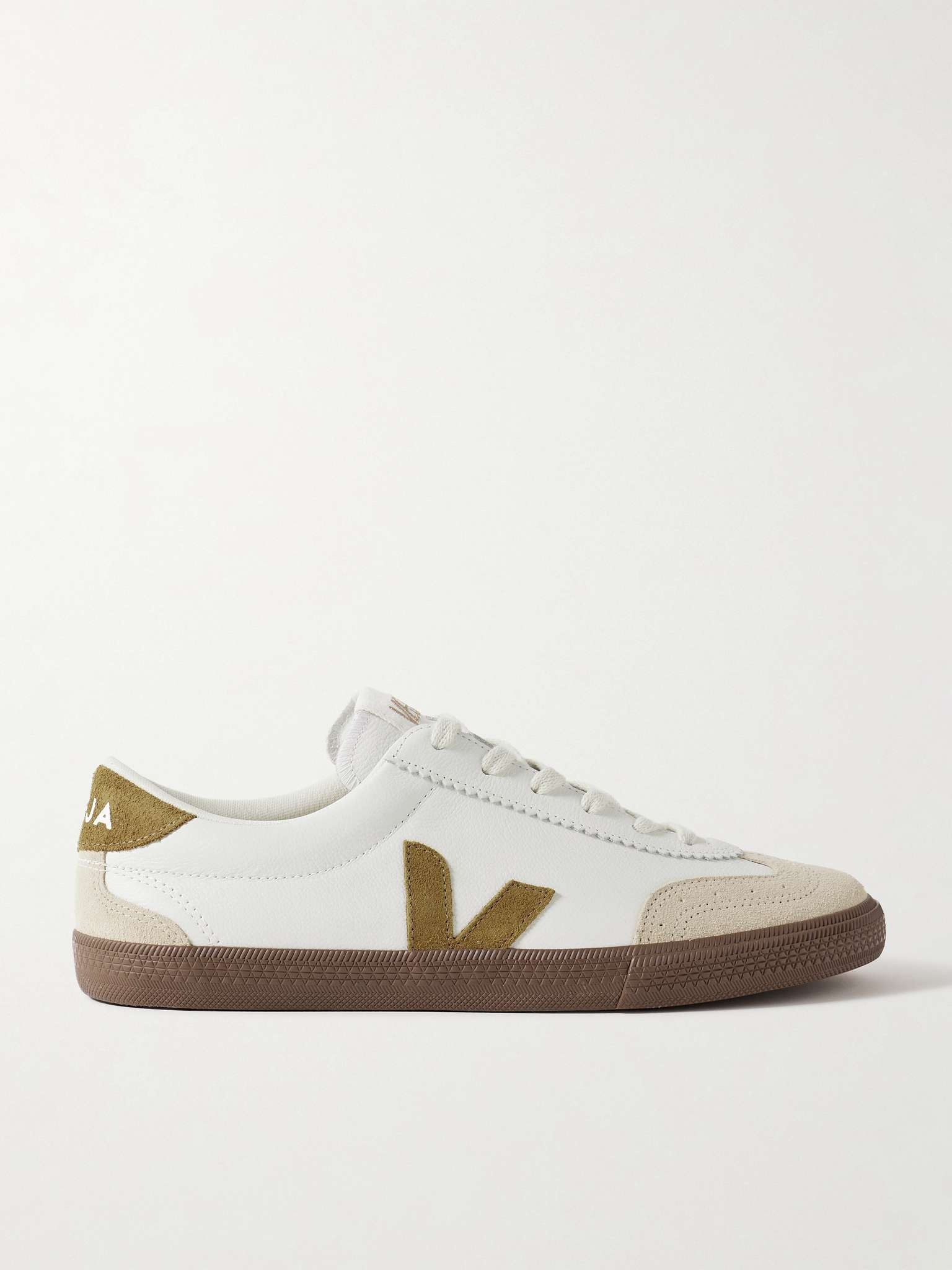 Volley Suede-Trimmed O.T. Leather Sneakers - 1