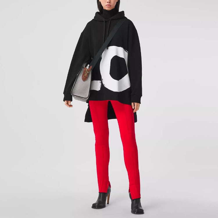(WMNS) Burberry Love Long Sleeve Hoodie Black 80376701 - 3