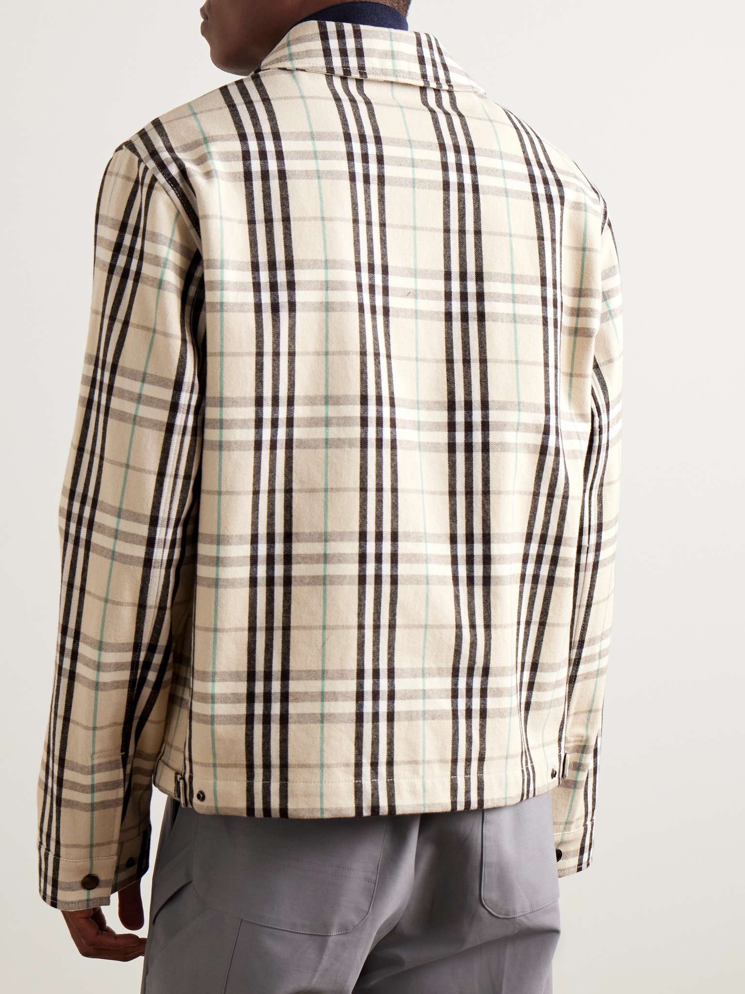Checked Cotton-Flannel Harrington Jacket - 3