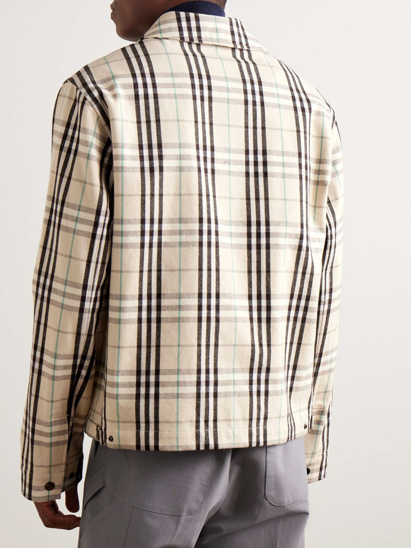 Checked Cotton-Flannel Harrington Jacket 3