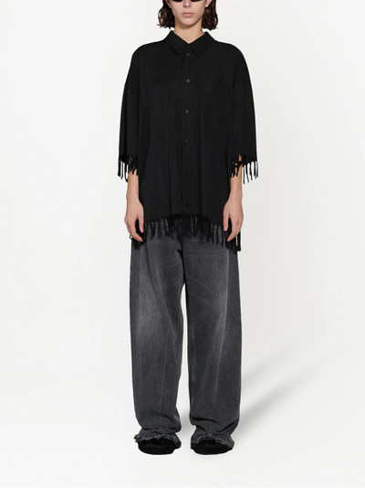 BALENCIAGA fringe-detail short-sleeve shirt outlook