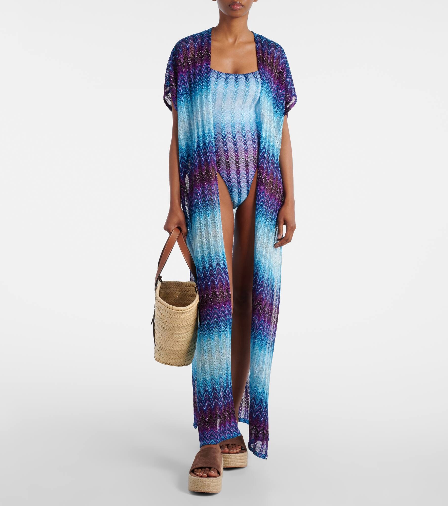 Zig Zag lamé swimsuit - 5