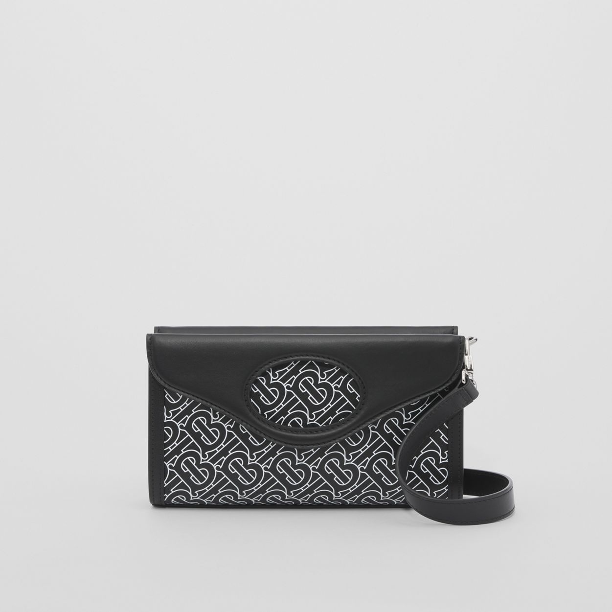 Monogram Print Leather Foldover Pocket Bag - 1