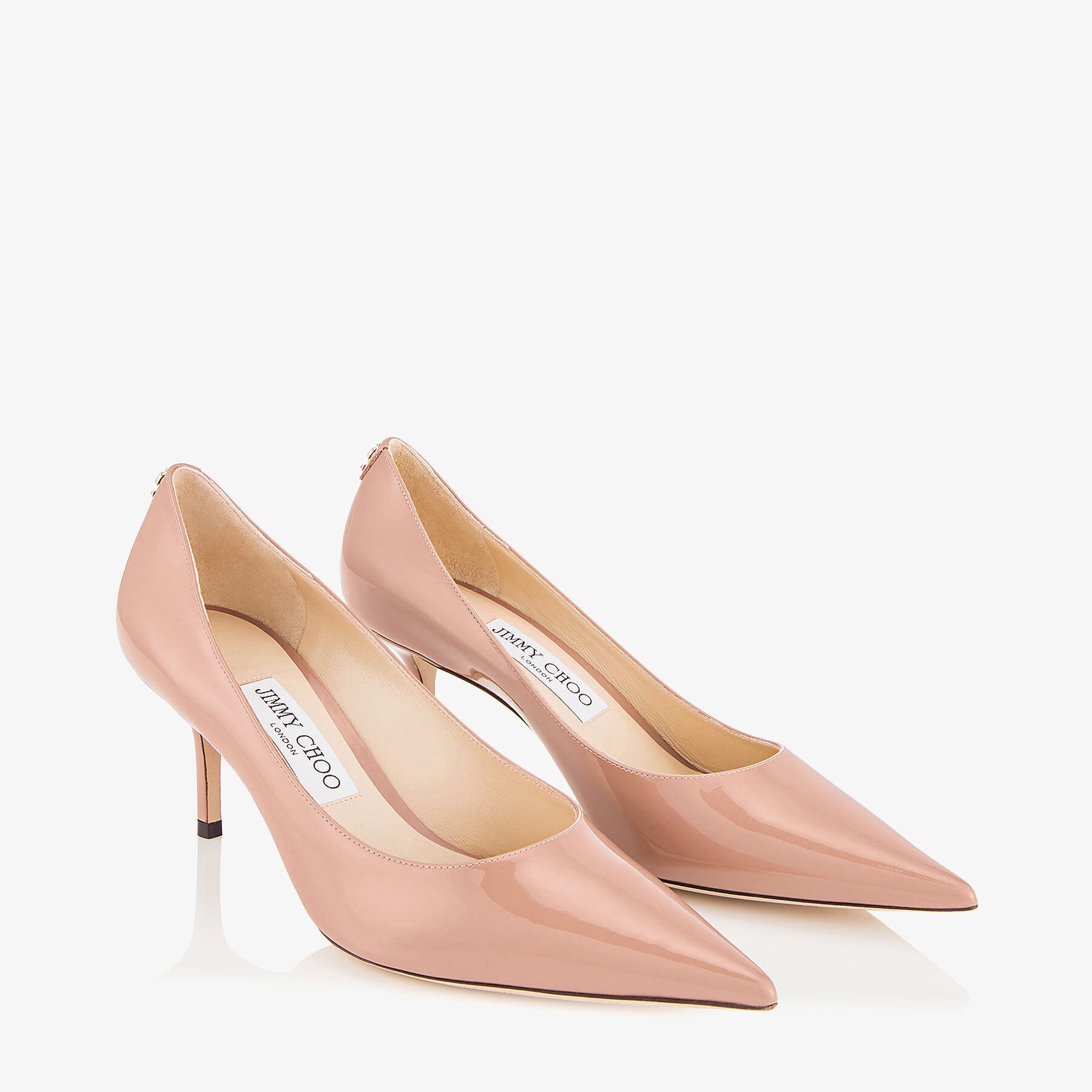 Love 65
Ballet-Pink Patent-Leather Pumps with JC Emblem - 2