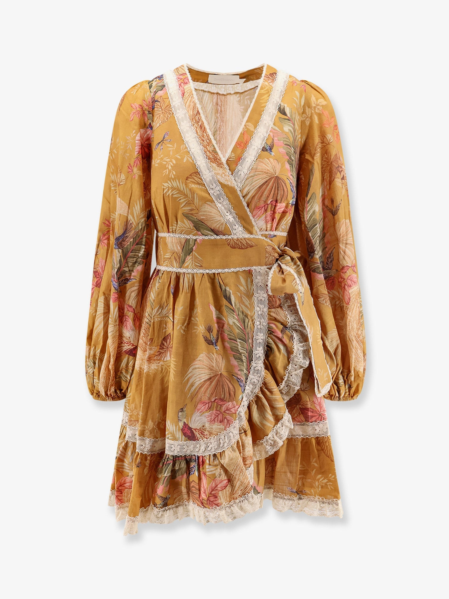 Zimmermann Frill Cotton Short Dress With Floral Print - 1