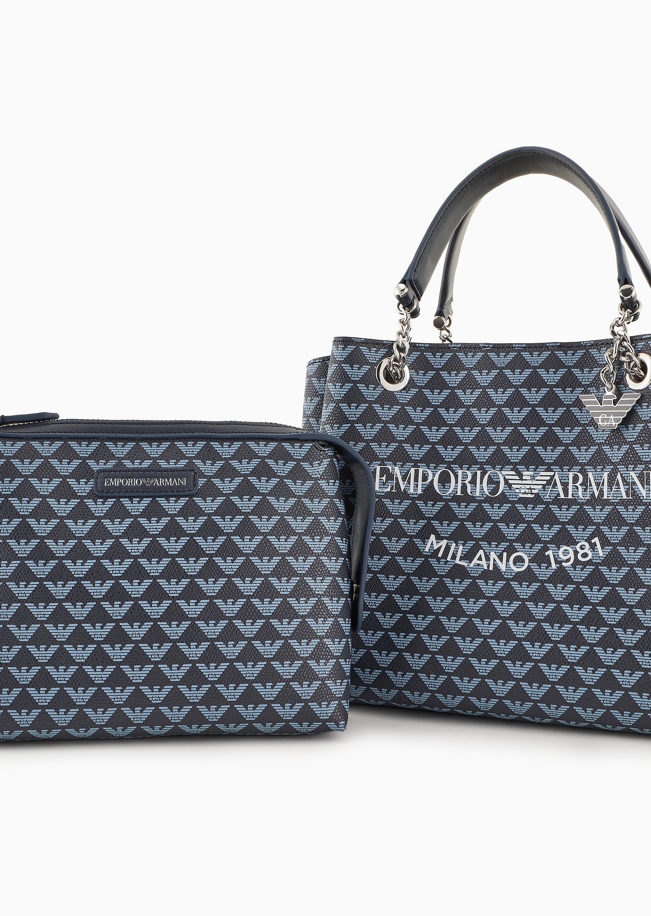 All-over eagle handbag with Milano 1981 logo print - 6