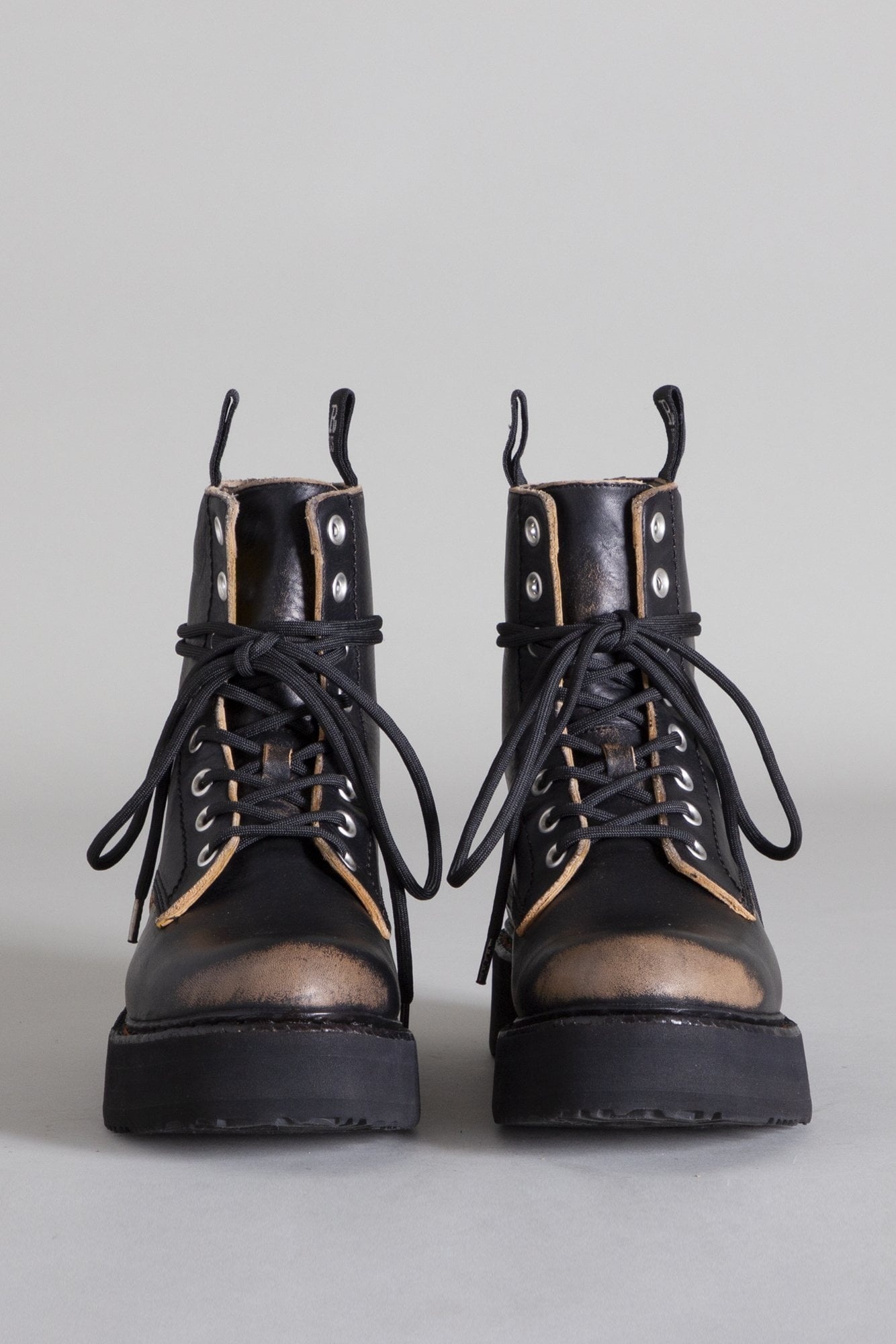 Single Stack Lace Up Boots | R13 Deinm - 2