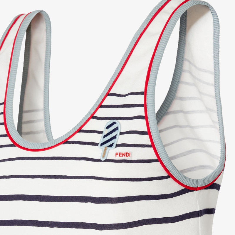Top White and blue striped jersey top 3