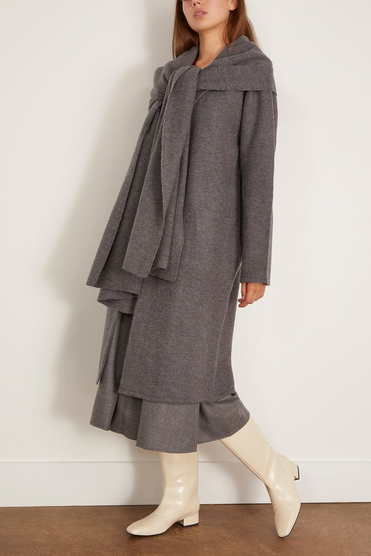 Cloak Sweater Coat in Charcoal - 3