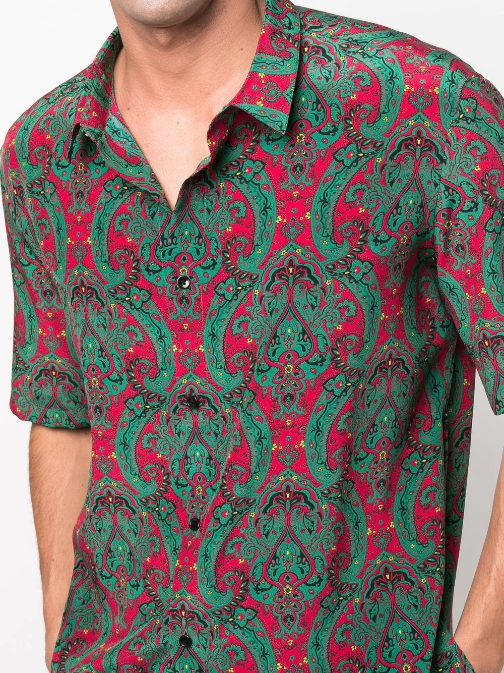 paisley-print short-sleeved shirt - 5