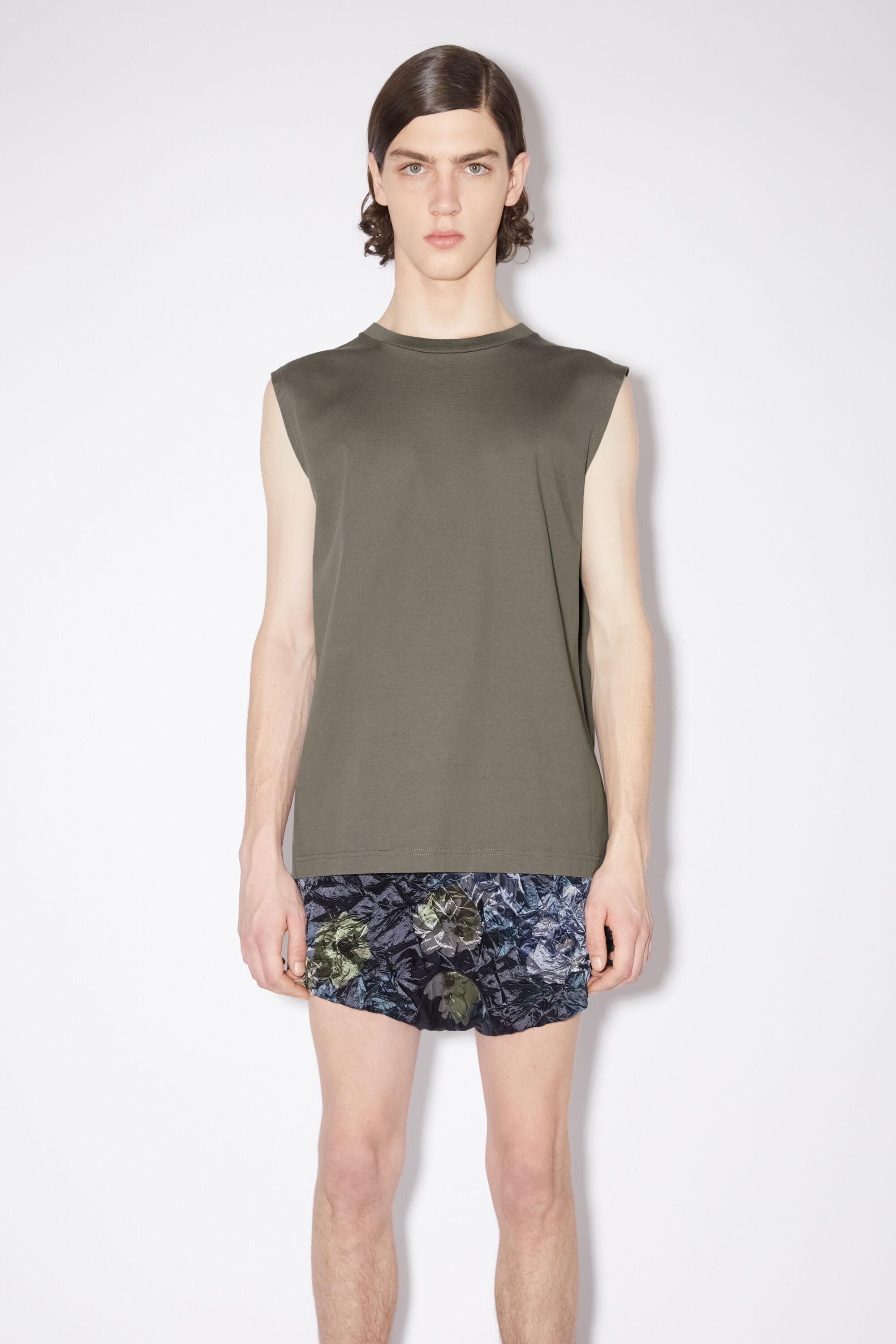Sleeveless t-shirt - Mud grey - 2