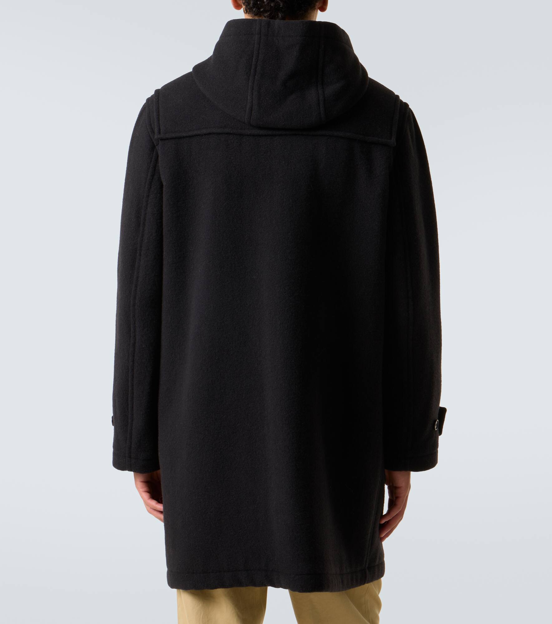 Hooded wool twill coat - 4