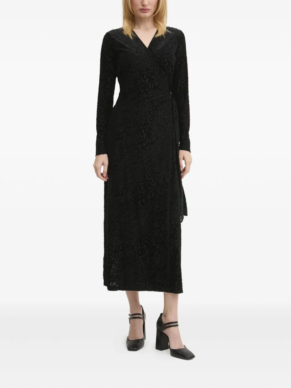 leopard-print wrap dress - 1