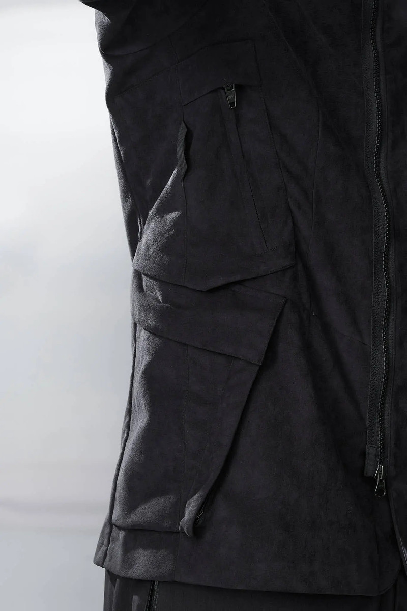 J29-TO Scrim Laced Ultra-Microfiber Blazer Black 18