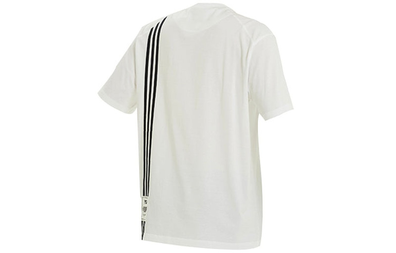 Y-3 Men's Y-3 SS21 Back Stripe Loose Round Neck Short Sleeve White H16335 outlook