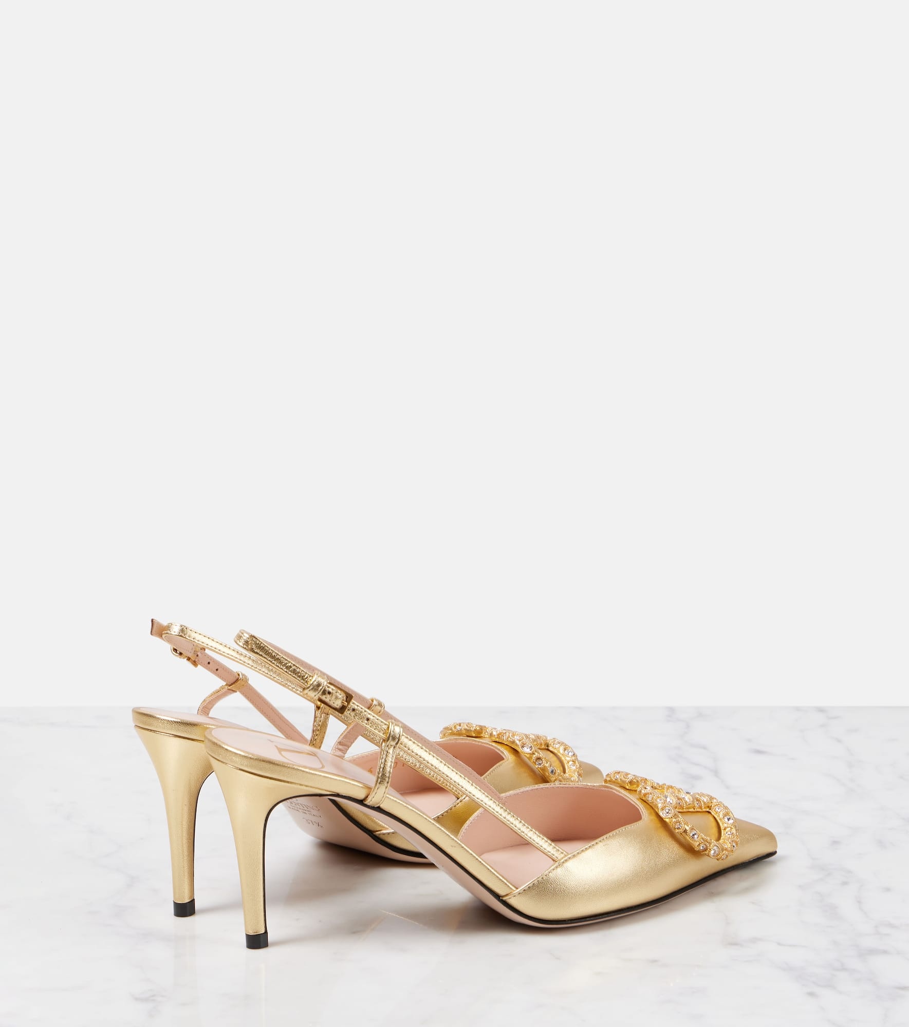 VLogo Signature metallic leather pumps - 2