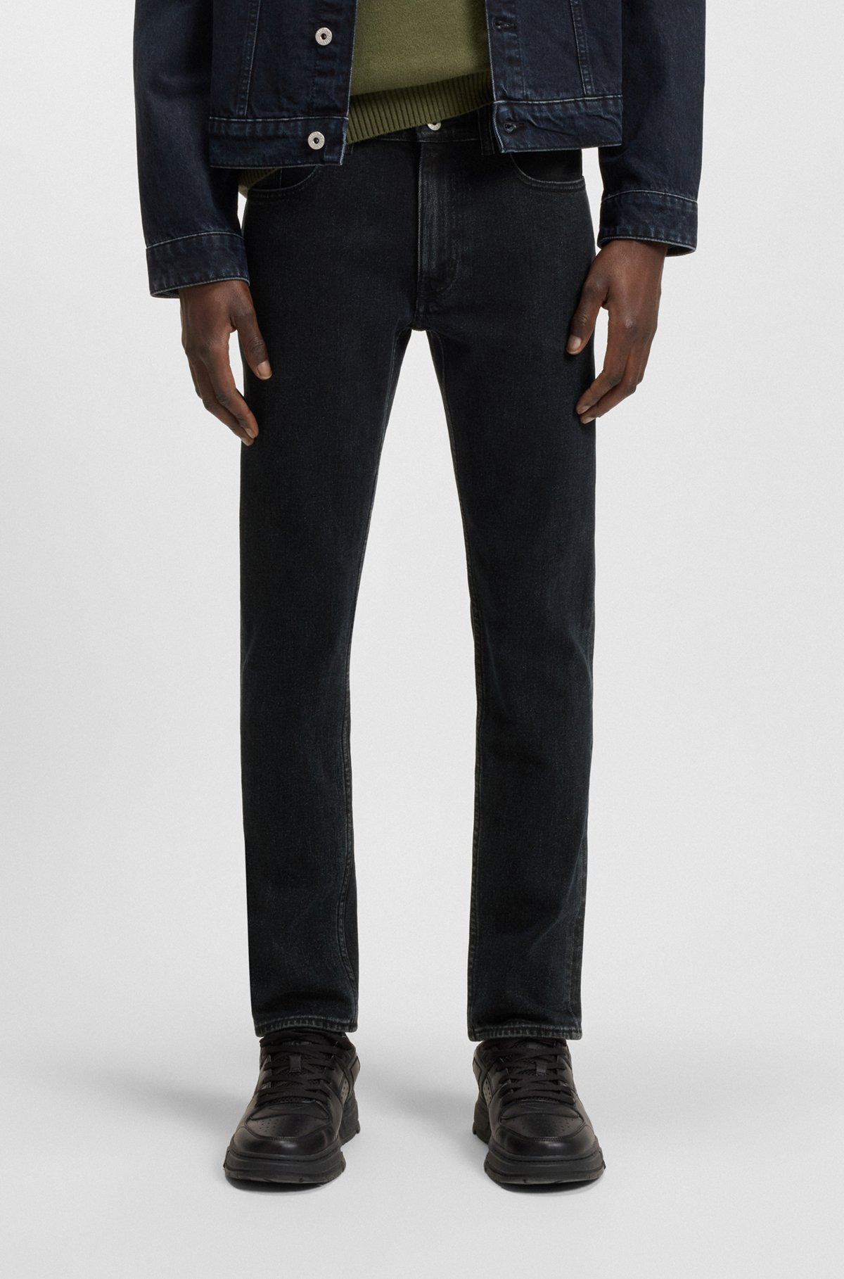 EXTRA-SLIM-FIT JEANS IN MID-BLUE STRETCH DENIM - 2