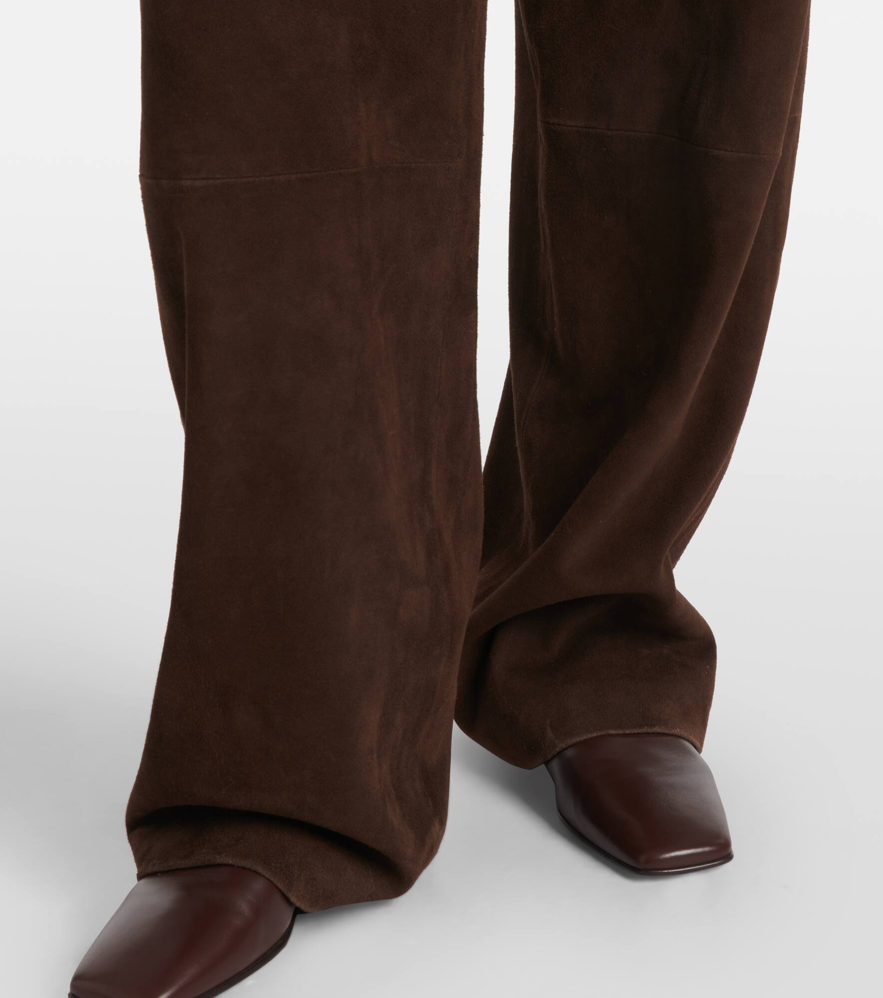 Leather straight pants - 5