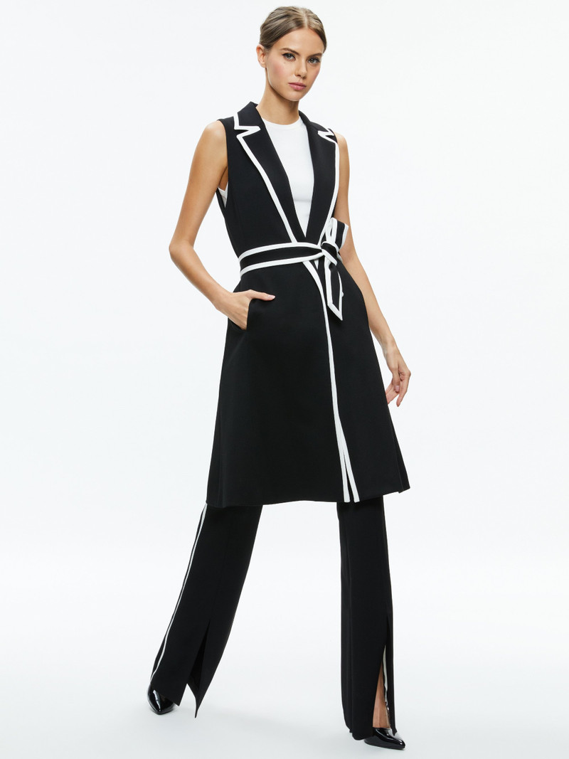 Alice + Olivia AUBREY LONG TRENCH VEST outlook