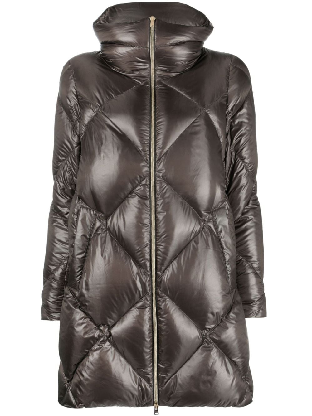 diamond-quilted padded coat - 1