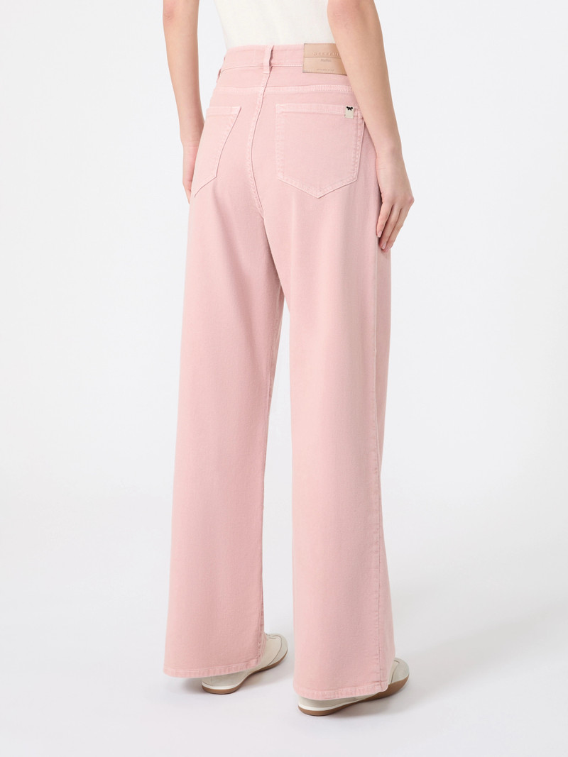 MEDINA Cotton drill wide-leg trousers - PINK 4