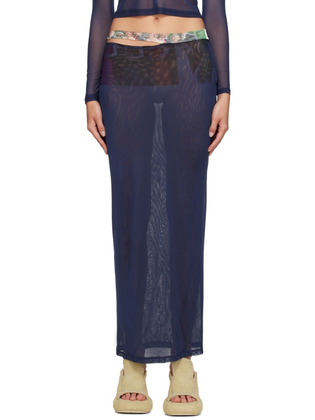 Navy Prom Maxi Skirt - 1