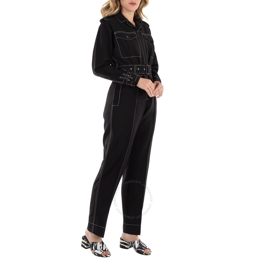 Burberry Black Catalina Long-Sleeve Belted Jumpsuit - 5