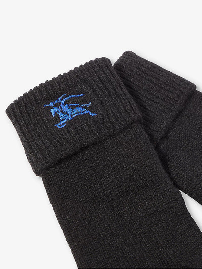 Burberry Logo-embroidered ribbed-cuff cashmere-blend gloves outlook
