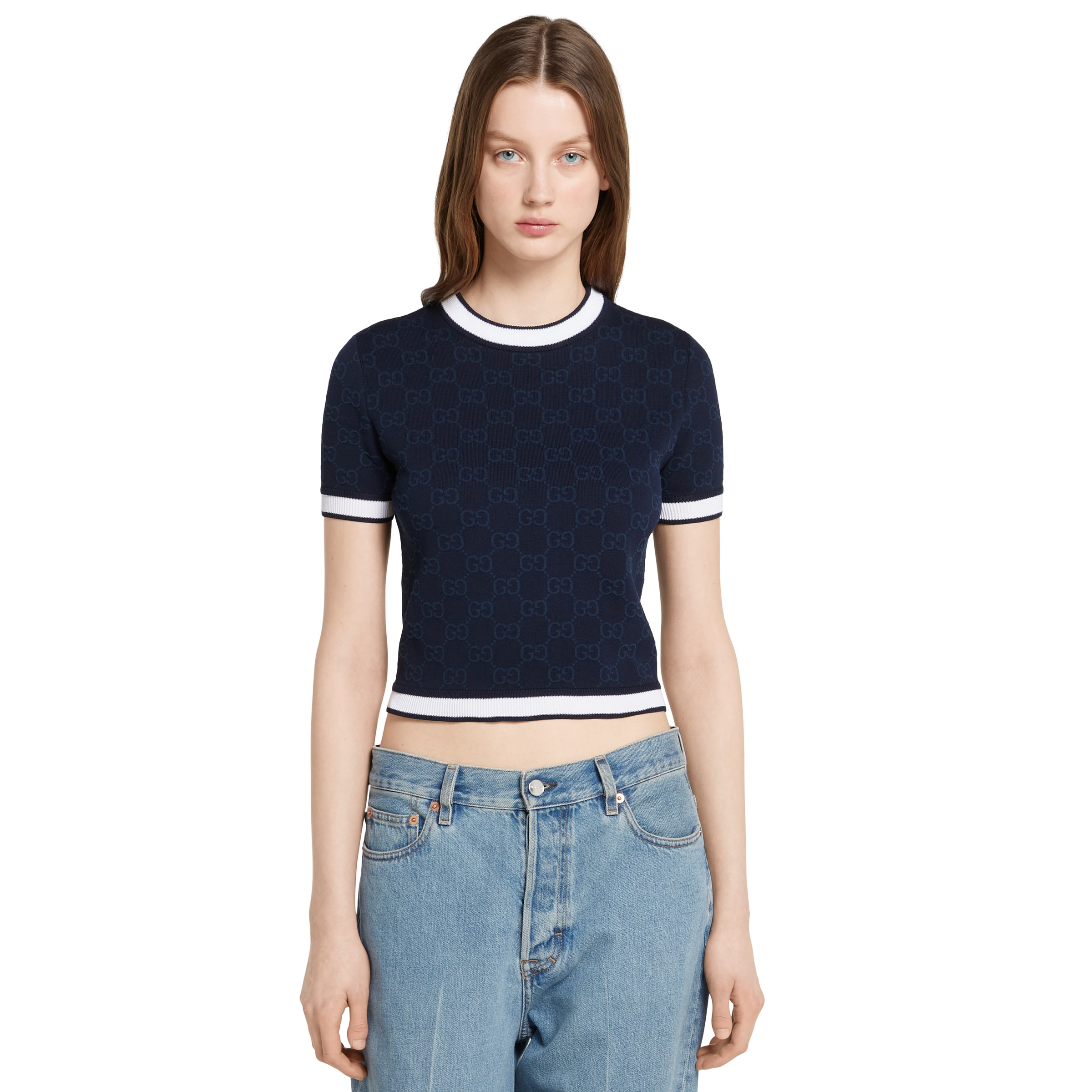GG fine cotton jacquard top - 3