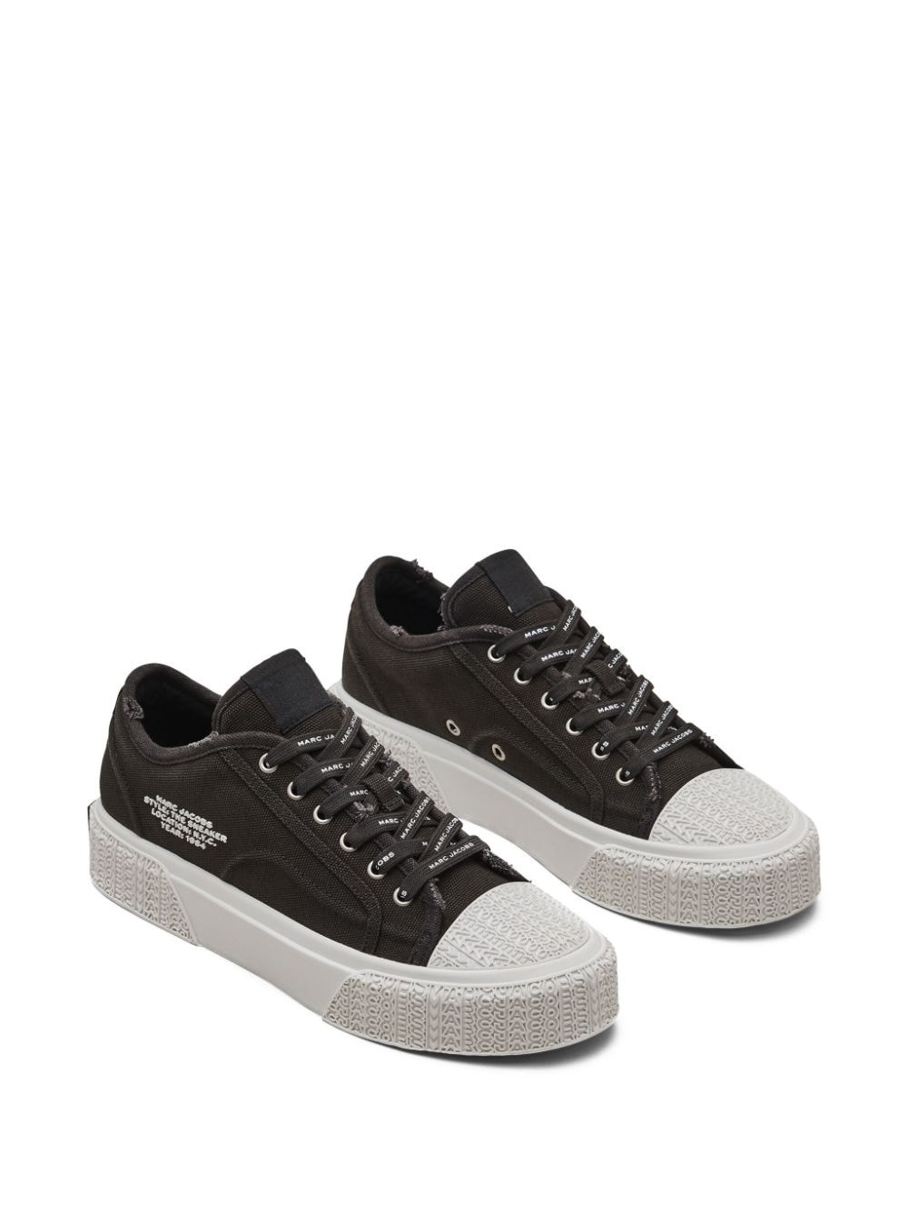 logo-embossed canvas sneakers - 2