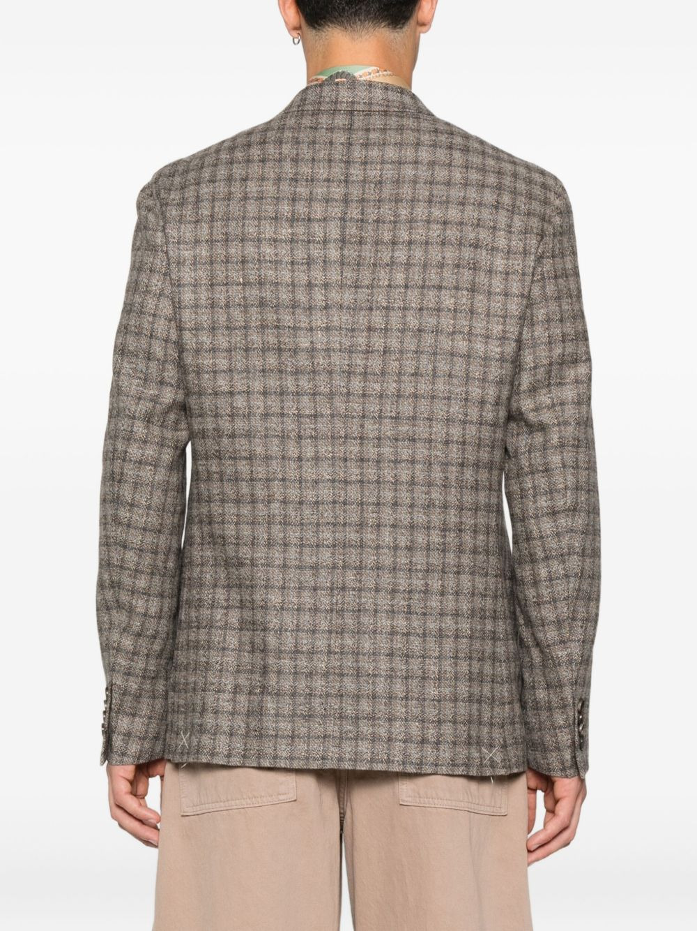 checked paisley-lined blazer - 4
